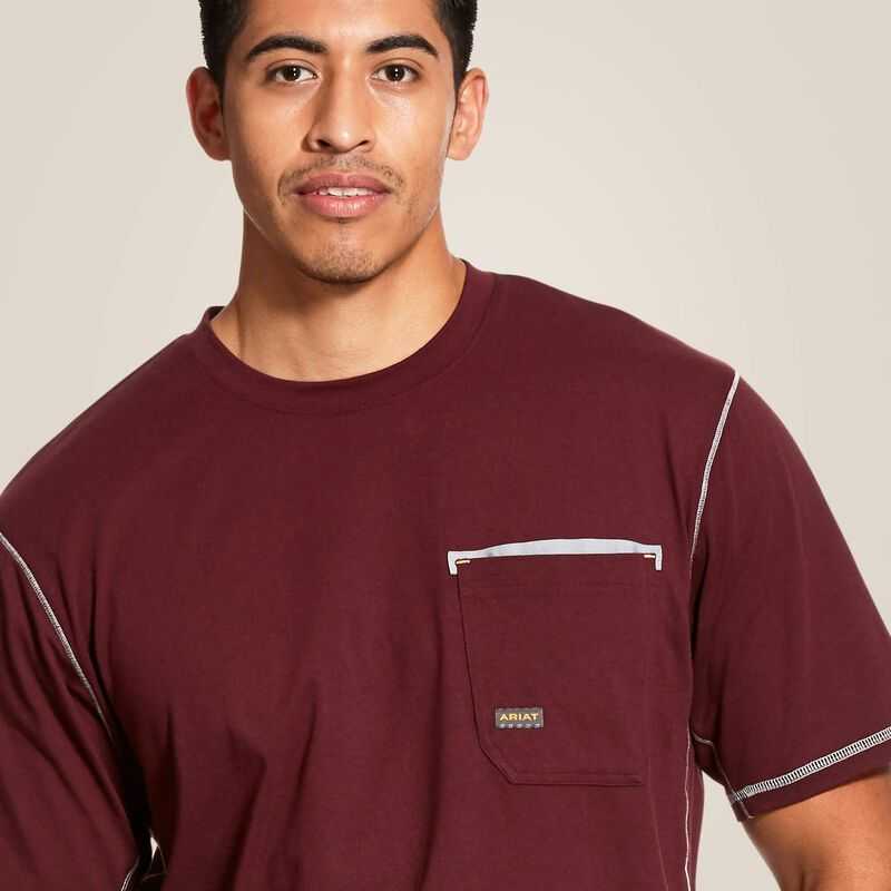 Ariat Rebar Workman T-Shirt Malbec | 682TFVLUJ