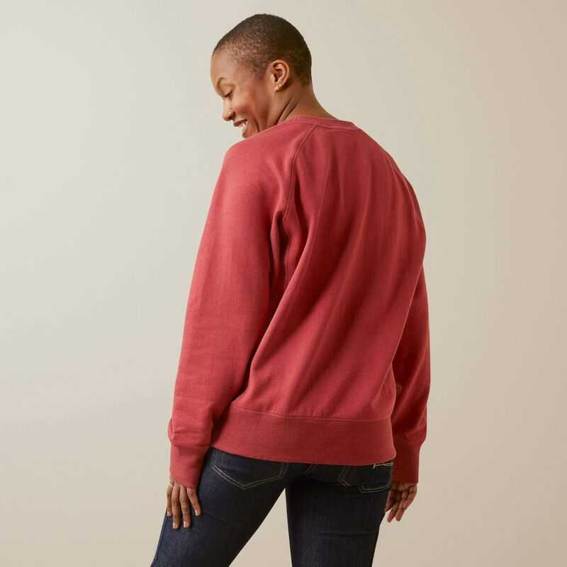 Ariat Rebar Workman Washed Fleece Sweatshirt Red | 179YJTRPV