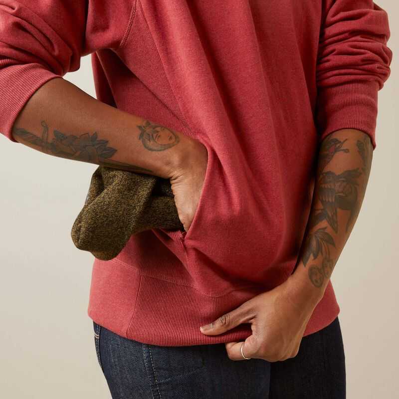 Ariat Rebar Workman Washed Fleece Sweatshirt Red | 179YJTRPV