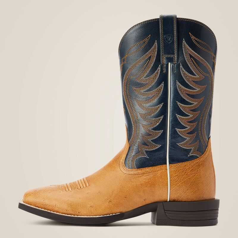 Ariat Reckoning Western Boot Antique Saddle Sq Ostrich | 963PHQTJD