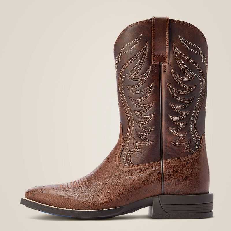 Ariat Reckoning Western Boot Dark Tabac Smooth Quill Ostric | 721ZDCTNH