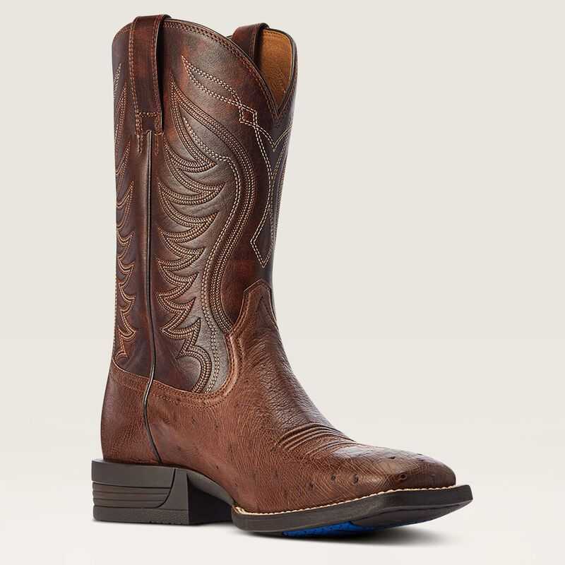 Ariat Reckoning Western Boot Dark Tabac Smooth Quill Ostric | 721ZDCTNH