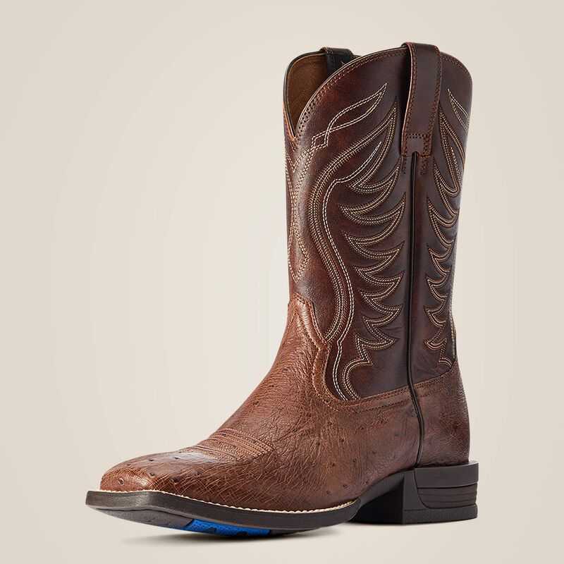 Ariat Reckoning Western Boot Dark Tabac Smooth Quill Ostric | 721ZDCTNH