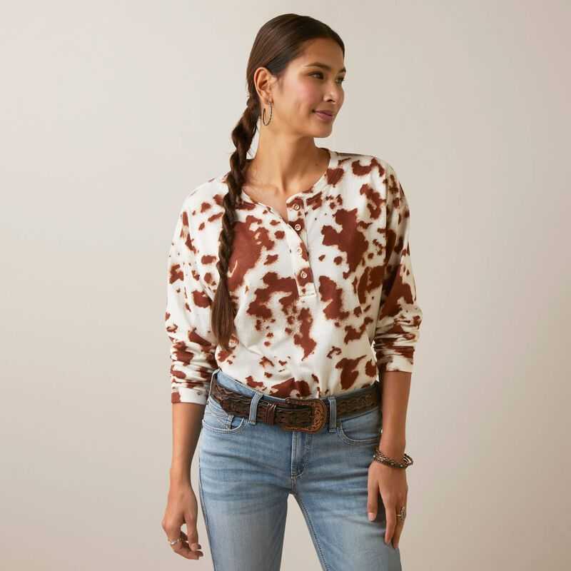 Ariat Relaxed Henley Top Paint | 498UYJIAO