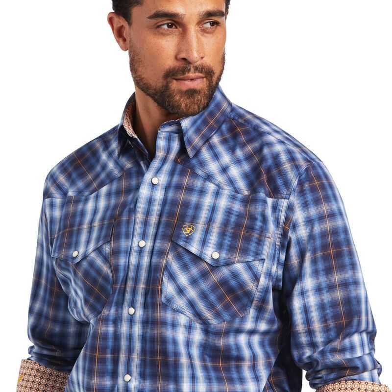 Ariat Relentless Inexorable Stretch Classic Fit Snap Shirt Blue | 948BZWHTE