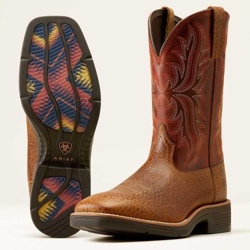 Ariat Ridgeback Cowboy Boot Brown / Orange Red | 542AVYICK