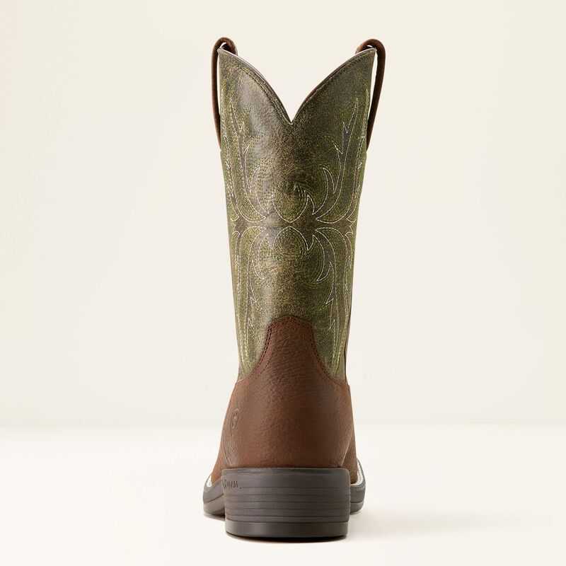 Ariat Ridgeback Round Toe Cowboy Boot Brown / Green | 618MKJZQD