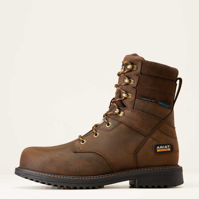 Ariat RigTEK 8' CSA Waterproof Composite Toe Work Boot Brown | 496OGXBNQ