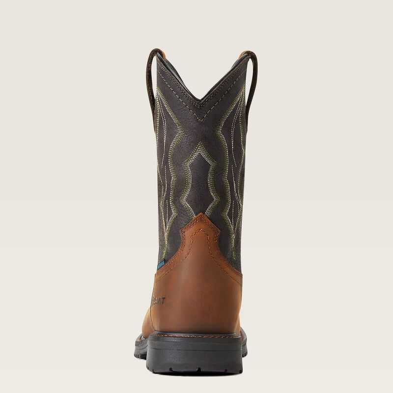 Ariat RigTek Wide Square Toe Waterproof Composite Toe Work Boot Brown | 139WKAEIU