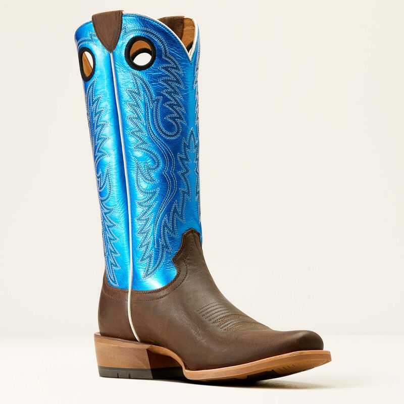 Ariat Ringer Cowboy Boot Brown / Light Blue | 482SHAZVP