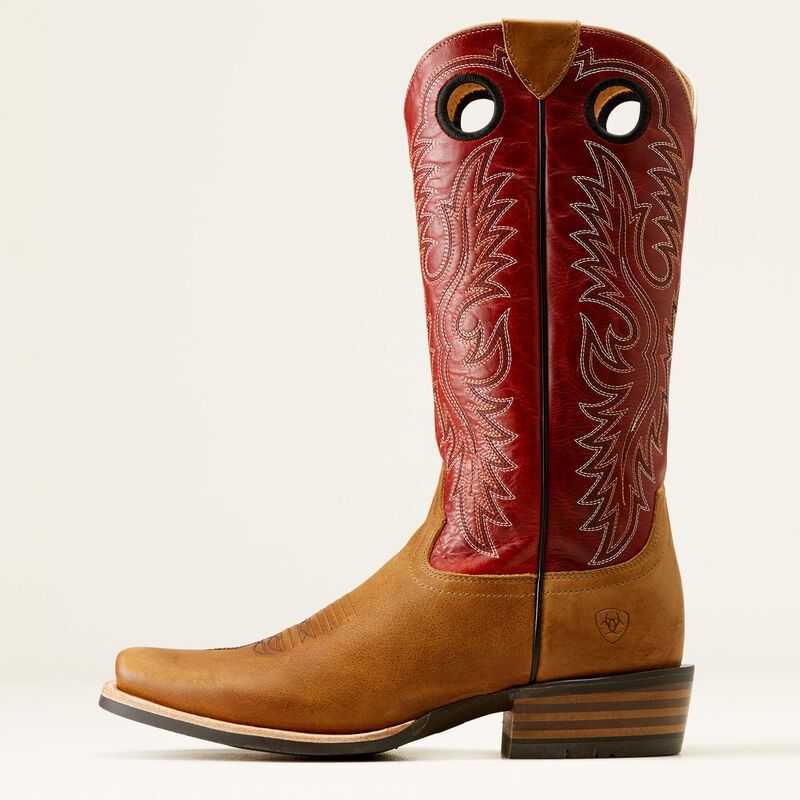 Ariat Ringer Cowboy Boot Brown / Red | 178RWSKVN