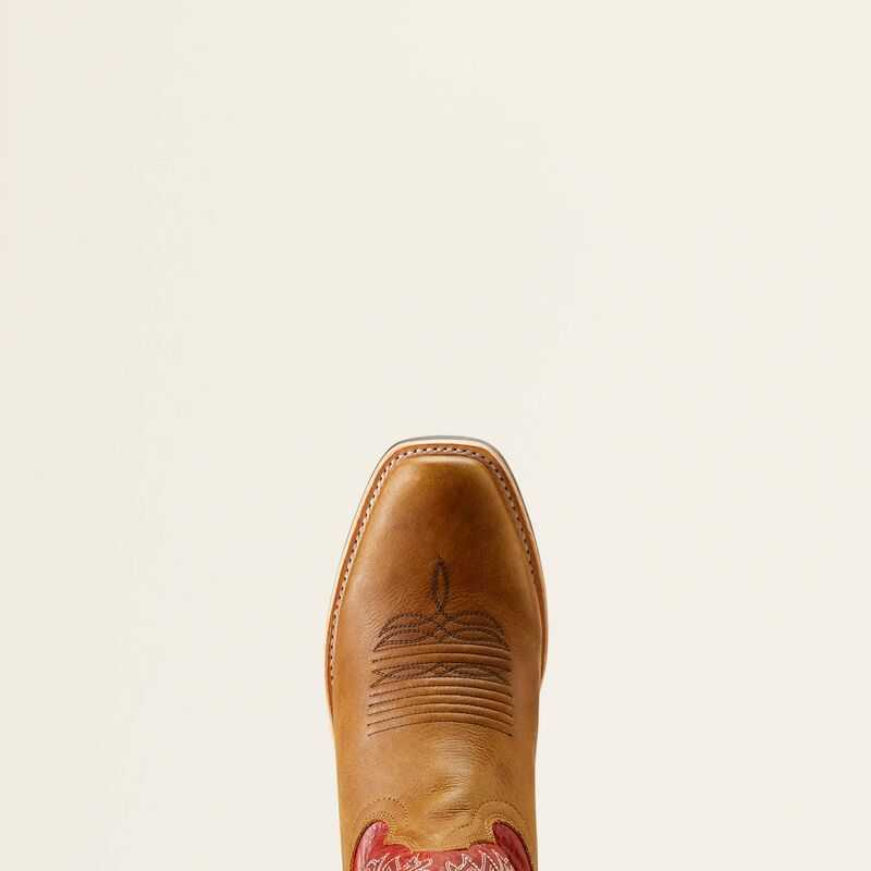 Ariat Ringer Cowboy Boot Brown / Red | 178RWSKVN