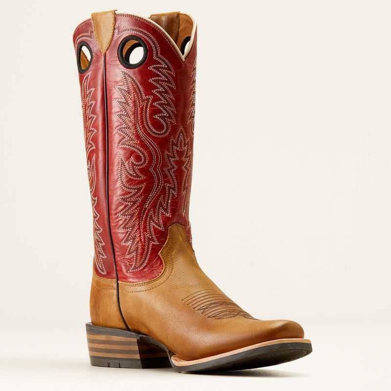 Ariat Ringer Cowboy Boot Brown / Red | 178RWSKVN