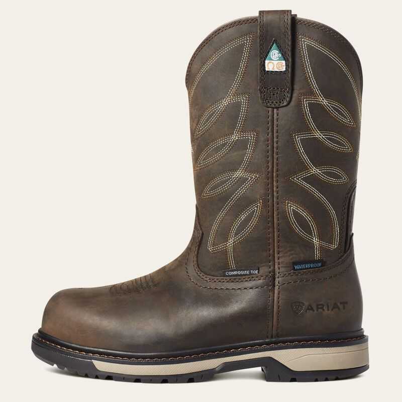 Ariat Riveter CSA Waterproof Composite Toe Work Boot Dark Brown | 029MZYLCB