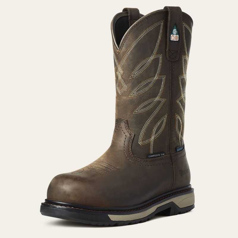 Ariat Riveter CSA Waterproof Composite Toe Work Boot Dark Brown | 029MZYLCB