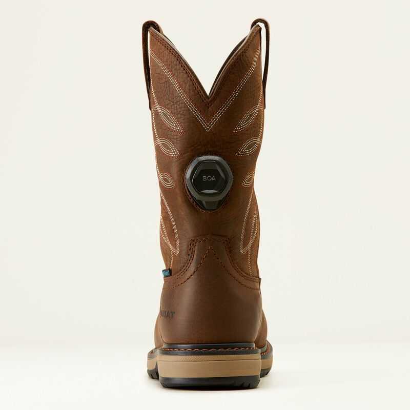 Ariat Riveter Pull-On BOA CSA Waterproof Composite Toe Work Boot Dark Brown | 509AJGMSH