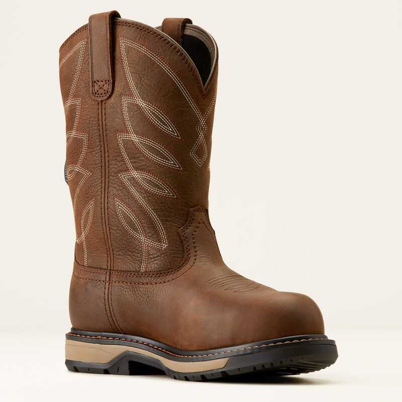 Ariat Riveter Pull-On BOA CSA Waterproof Composite Toe Work Boot Dark Brown | 509AJGMSH