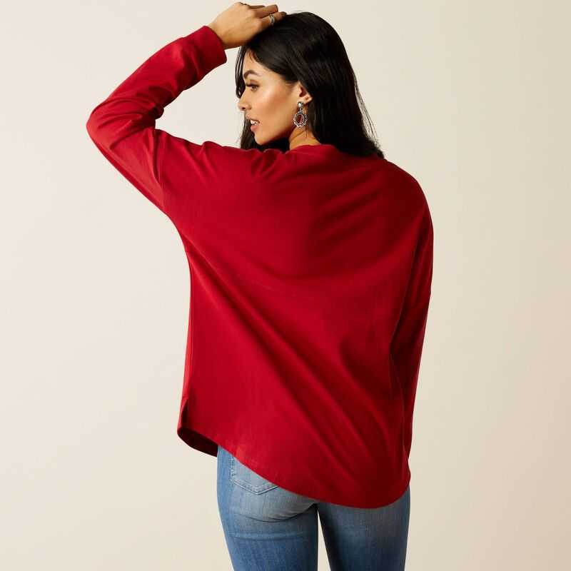 Ariat Roadside Oversized Shirt Red | 301JLCQHA