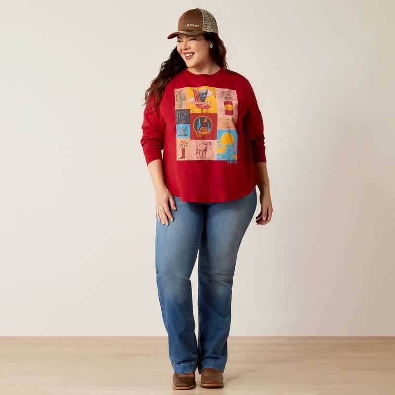 Ariat Roadside Oversized Shirt Red | 301JLCQHA