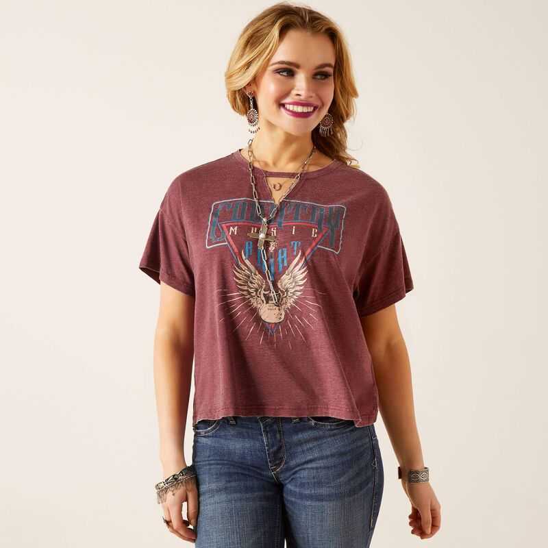 Ariat Rock n Roll T-Shirt Brown | 689LCUESX