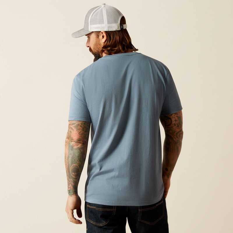 Ariat Rocky Peak T-Shirt Light Blue | 402REZNFX