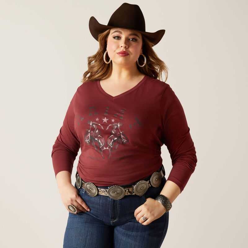 Ariat Rodeo T-Shirt Burgundy Red | 903GEYMDN