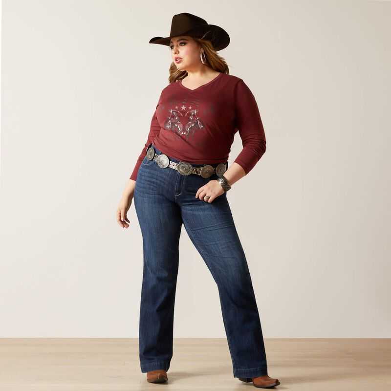 Ariat Rodeo T-Shirt Burgundy Red | 903GEYMDN