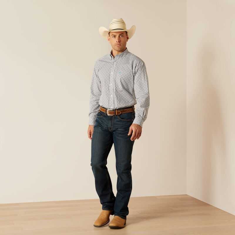 Ariat Ronald Classic Fit Shirt Blue | 620FHTVNB