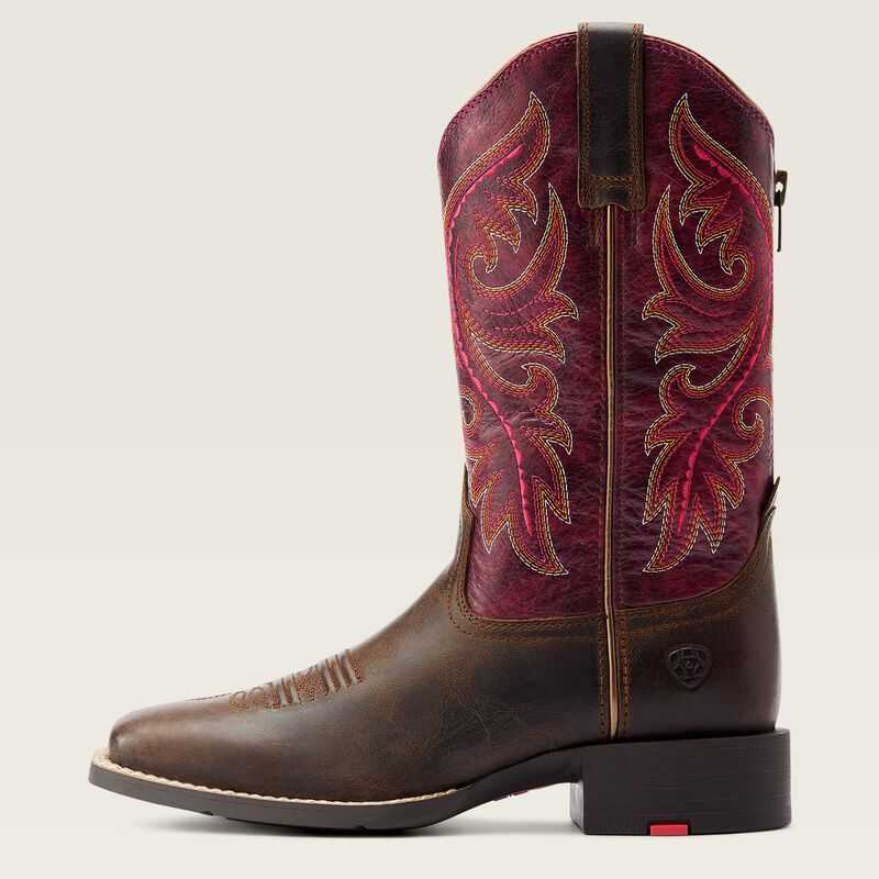 Ariat Round Up Back Zip Western Boot Beige | 361ZQEWJR