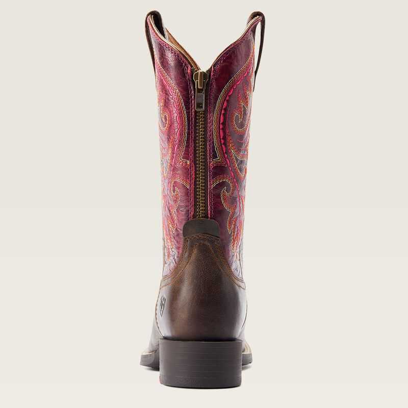 Ariat Round Up Back Zip Western Boot Beige | 361ZQEWJR