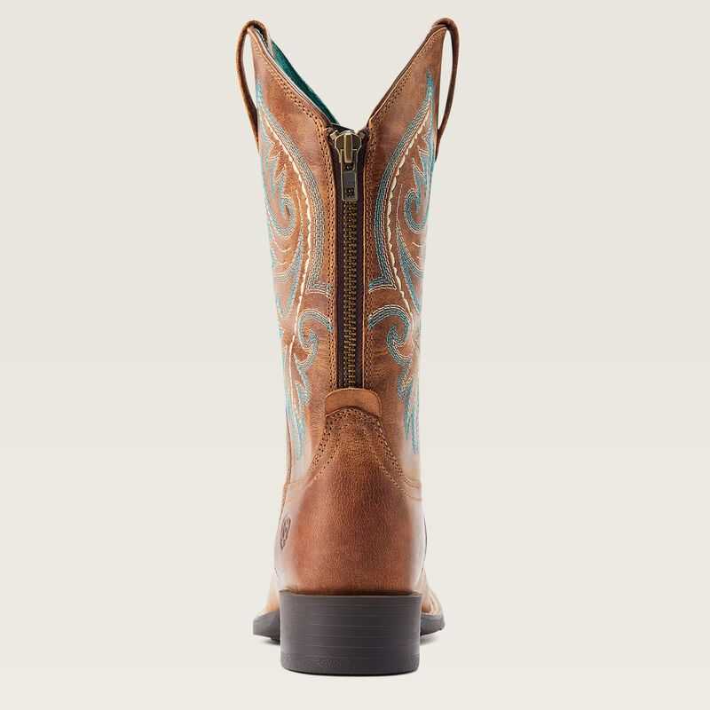 Ariat Round Up Back Zip Western Boot Brown | 021SWVGEX