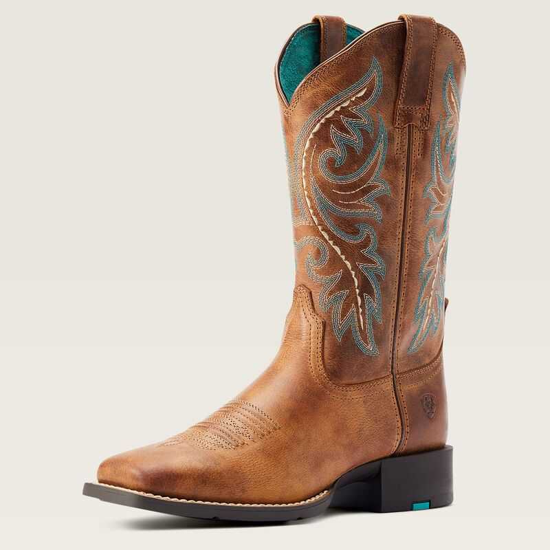 Ariat Round Up Back Zip Western Boot Brown | 021SWVGEX