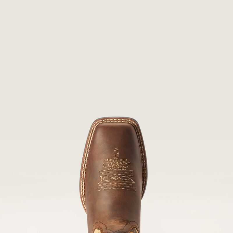 Ariat Round Up Crossroads Western Boot Brown | 465ZFXGAN