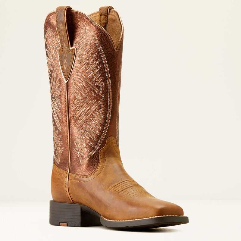 Ariat Round Up Ruidoso Western Boot Brown | 726QUEHSA