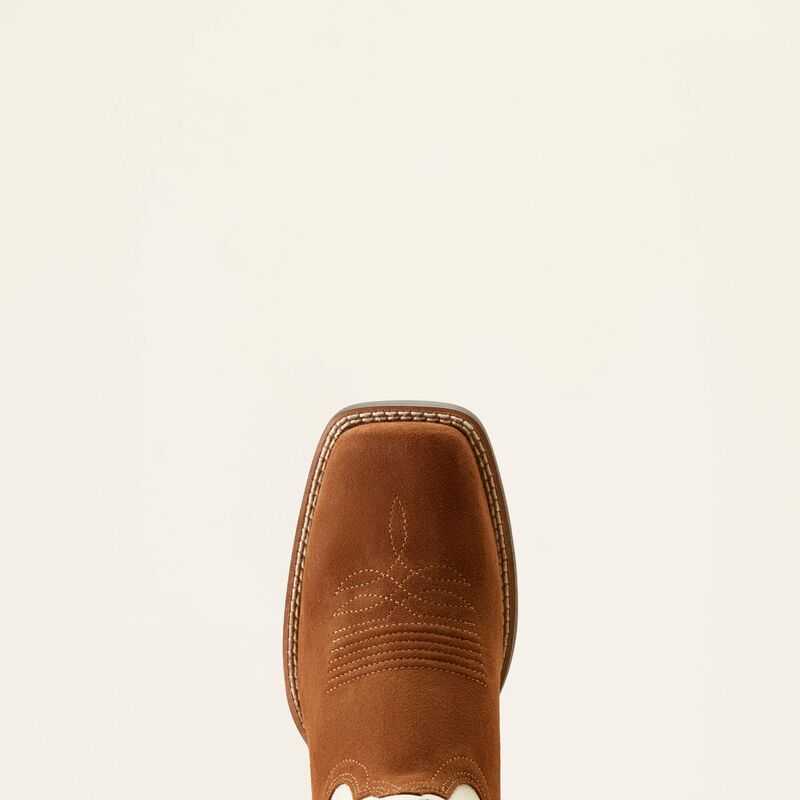 Ariat Round Up Ruidoso Western Boot Cedar Roughout|matte Pearl Suede | 476CVOIAS