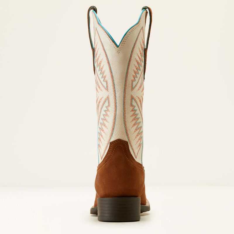 Ariat Round Up Ruidoso Western Boot Cedar Roughout|matte Pearl Suede | 476CVOIAS