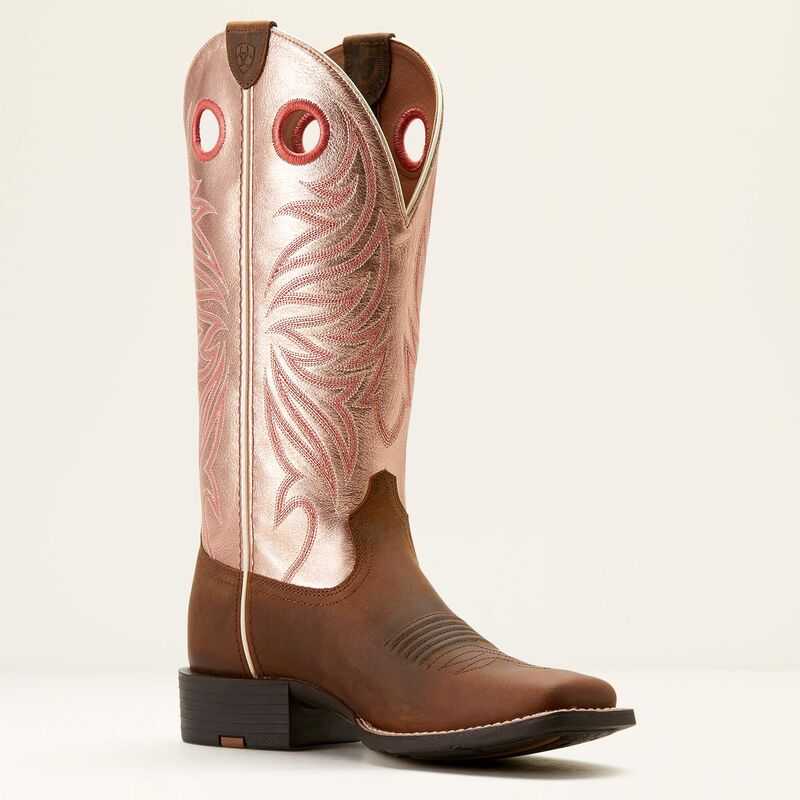 Ariat Round Up Ryder Western Boot Brown / Pink | 917CRAIYD