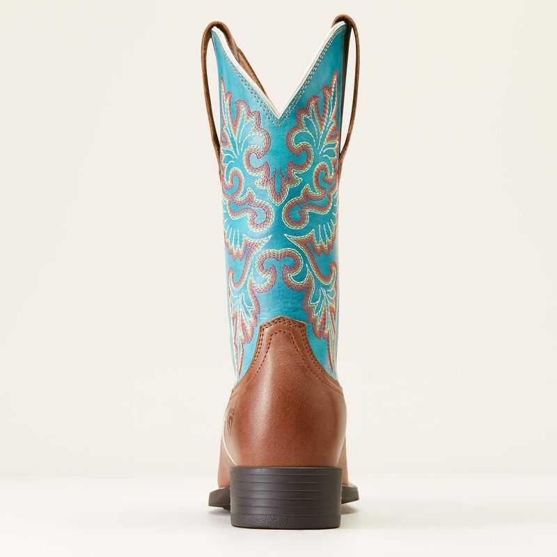 Ariat Round Up Wide Square Toe StretchFit Western Boot Buff Blonde | 913OJPURS