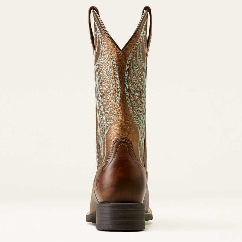 Ariat Round Up Wide Square Toe Western Boot Brown | 920DJUXSE