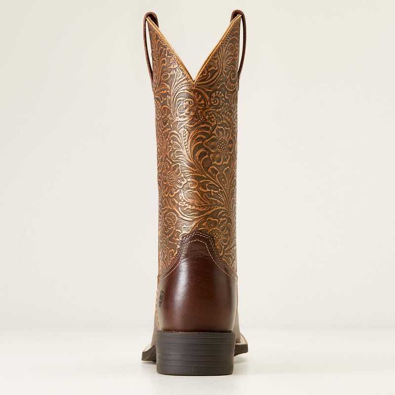 Ariat Round Up Wide Square Toe Western Boot Brown | 167DOMGBY