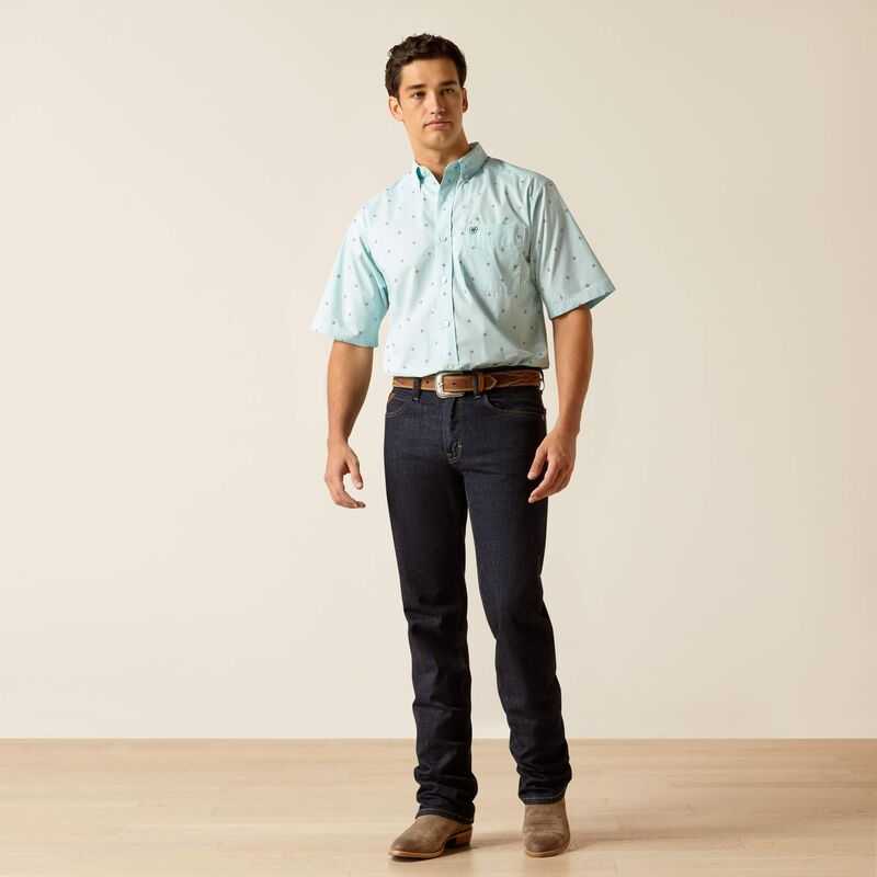 Ariat Royce Classic Fit Shirt Blue | 843ILJTKG