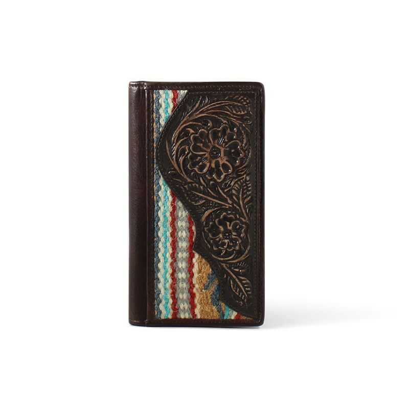 Ariat Rug Floral Embossed Rodeo Wallet Brown | 653ZIHDRA