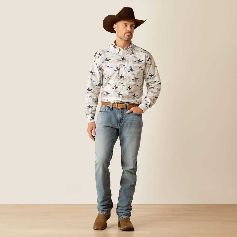 Ariat Ryker Classic Fit Shirt Light Blue | 468XGKQUZ