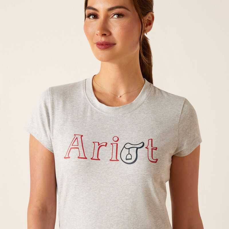 Ariat Saddle T-Shirt Grey | 041SMGNJC