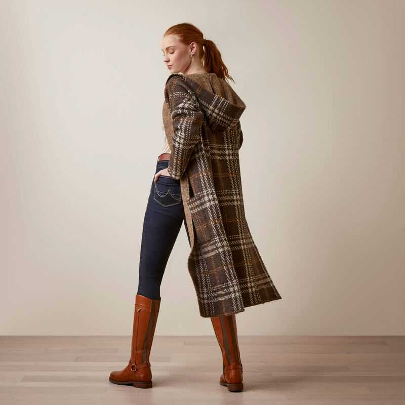 Ariat Saratoga Cardigan Mole Plaid | 569BIDTJN