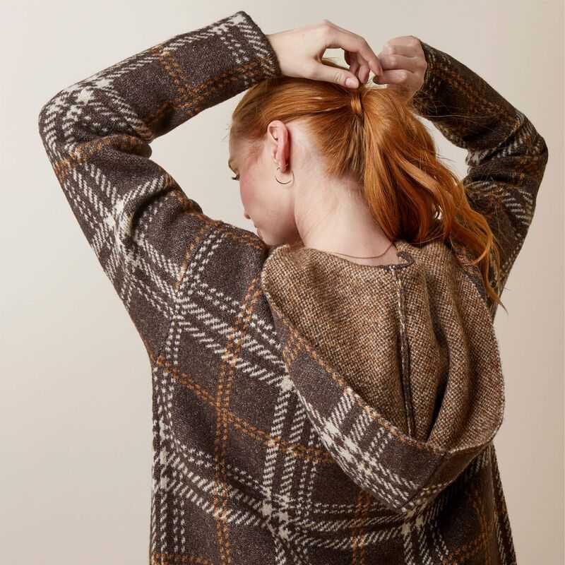 Ariat Saratoga Cardigan Mole Plaid | 569BIDTJN