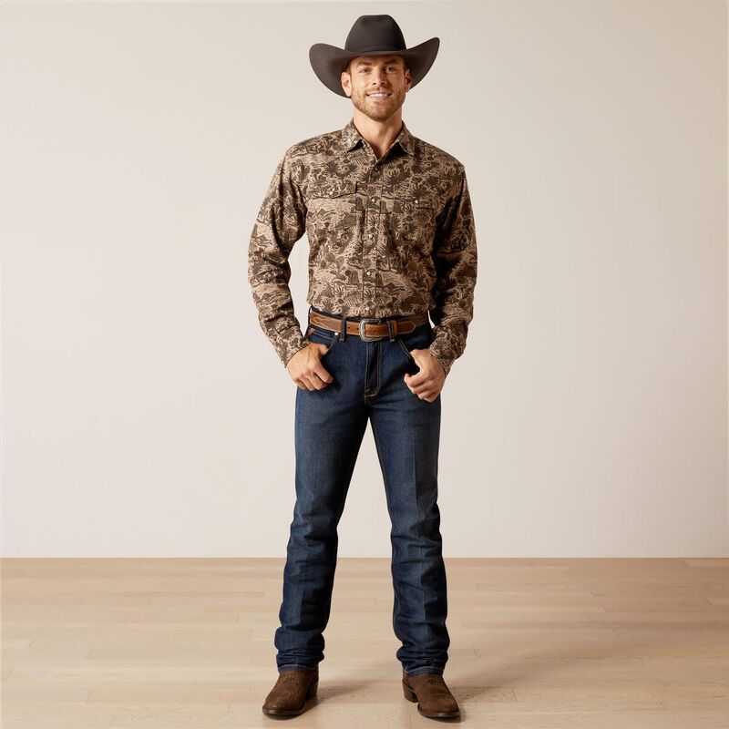 Ariat Sendero Desert Retro Fit Shirt Desert | 016XWYAHB