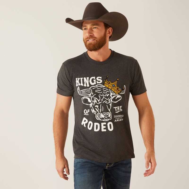 Ariat Sendero King Cow T-Shirt Grey | 317DELMPC