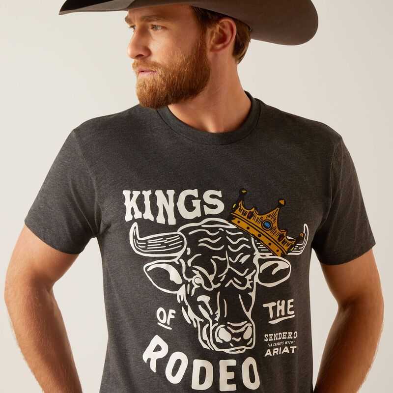 Ariat Sendero King Cow T-Shirt Grey | 317DELMPC