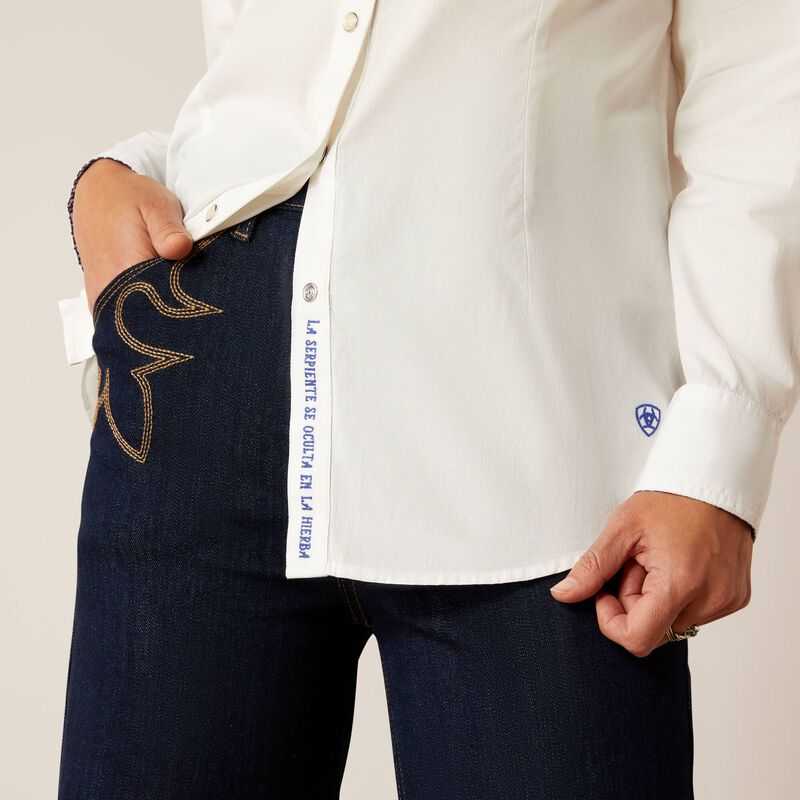 Ariat Sendero Senorita Shirt Blanc | 258QPGMFY